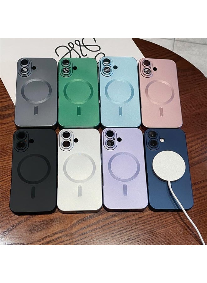 جراب مغناطيسي لهاتف iPhone 17، يأتي مع واقي لعدسة الكاميرا، متوافق مع Magsafe، غطاء هاتف ناعم من مادة TPU للحماية الكاملة، نحيف وناعم ومقاوم للصدمات (أزرق) - Image 2