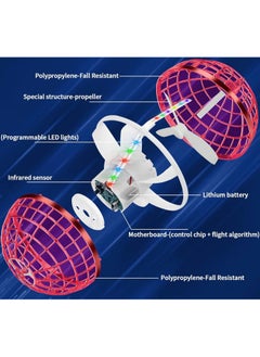 Festive Gallery Flying Ball Toy, Globe 360°Rotating Hand Controlled Flying Orb Ball Toys Magic Led Lights Controller Mini Drone Flying Toy Boomerang Fly Spinners for Kids Adults Indoor Outdoor 10.4x10.2x10.2cm (Red)  - Image 5
