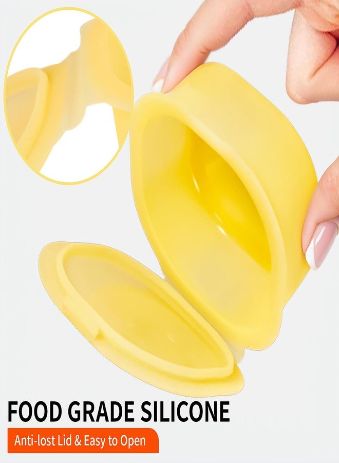 Dootafy Silicone Cheese Container for Refrigerator, Yellow Sliced Cheese Container Holder Cheese Storage Keeper for fridge, Snack Food Storage Container Box, 7oz Bowl with Lid Stackable Dishwash-safe - Image 3