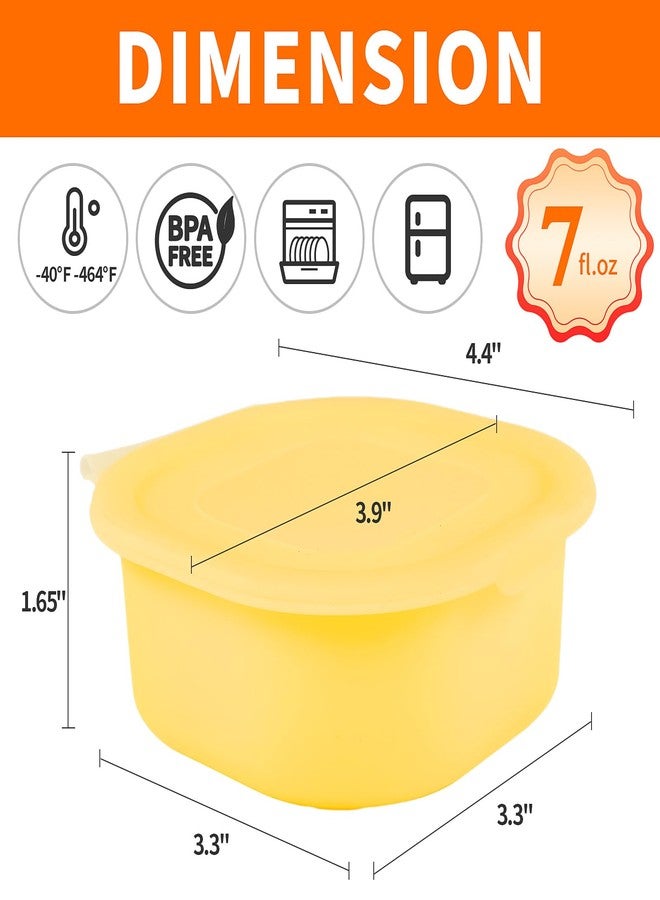 Dootafy Silicone Cheese Container for Refrigerator, Yellow Sliced Cheese Container Holder Cheese Storage Keeper for fridge, Snack Food Storage Container Box, 7oz Bowl with Lid Stackable Dishwash-safe - Image 2