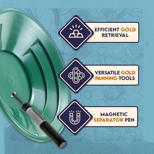 SE 11-Piece Gold Panning Kit - Complete Prospecting Set with Pans, Sieves, Tweezers, Glass Bottles, Sand Magnet, and More - Ideal for Beginners and Enthusiasts - GP5-KIT111 - Image 4