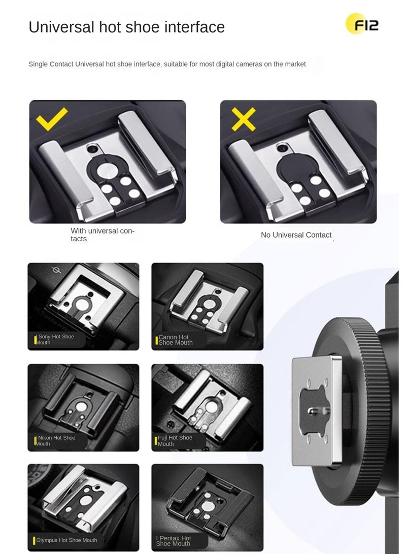 Ulanzi Portable F12Mini Camera Hot Shoe Flashlight – Retro Mini External Light with Automatic & Manual Modes, Compact 108g Design, 5600K Color Temperature, Type-C Charging, 1200mAh Battery, 1/250s Flash Rate - Image 4