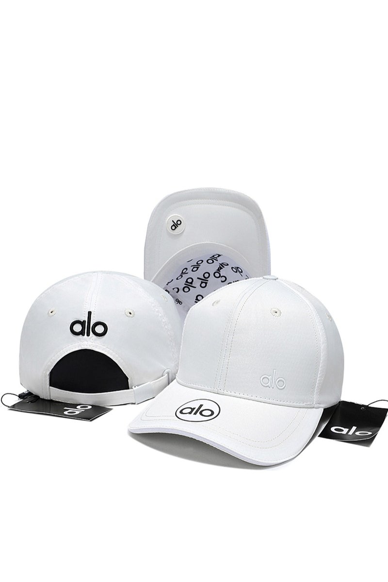 alo Alo Cap: White, Contrast Logo & Brand Detailing