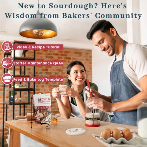 Ayerphalo Sourdough Starter Kit - 38oz with Cookbook, Measuring Cup, Spatula, Wide Mouth Jar Cover, Thermometer, Date Marked Feeding Band, Glass Jar for Baker, Bread Baking Supplies - Image 4