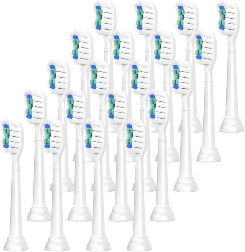 Compatible for Replacement Toothbrush Heads Compatible with Philips Sonicare Electric Brush Head 1100 2100 4100 5100 5300 6100 7500(White-20 Pcs) - Image 1