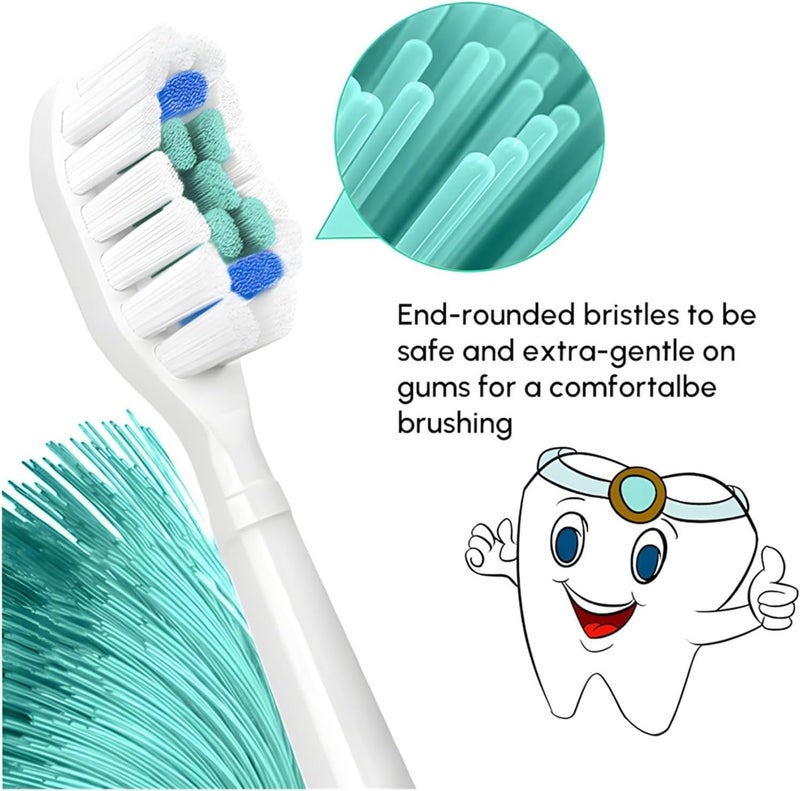 Compatible for Replacement Toothbrush Heads Compatible with Philips Sonicare Electric Brush Head 1100 2100 4100 5100 5300 6100 7500(White-20 Pcs) - Image 2