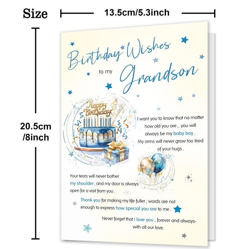 HEJOYN Birthday Card for Grandson, Grandson Birthday Gifts from Grandparents - Image 3
