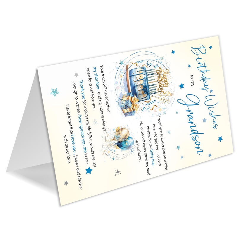 HEJOYN Birthday Card for Grandson, Grandson Birthday Gifts from Grandparents - Image 4