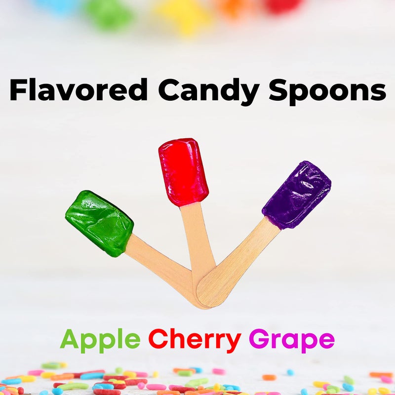Concession Essentials Heavy Duty 12oz Snow Cone Cups with 8"" Neon Spoon Straws and Candy Spoons  Yellow  Pink  Green  Blue (YPGB20CT)  70 Piece Set - Image 3