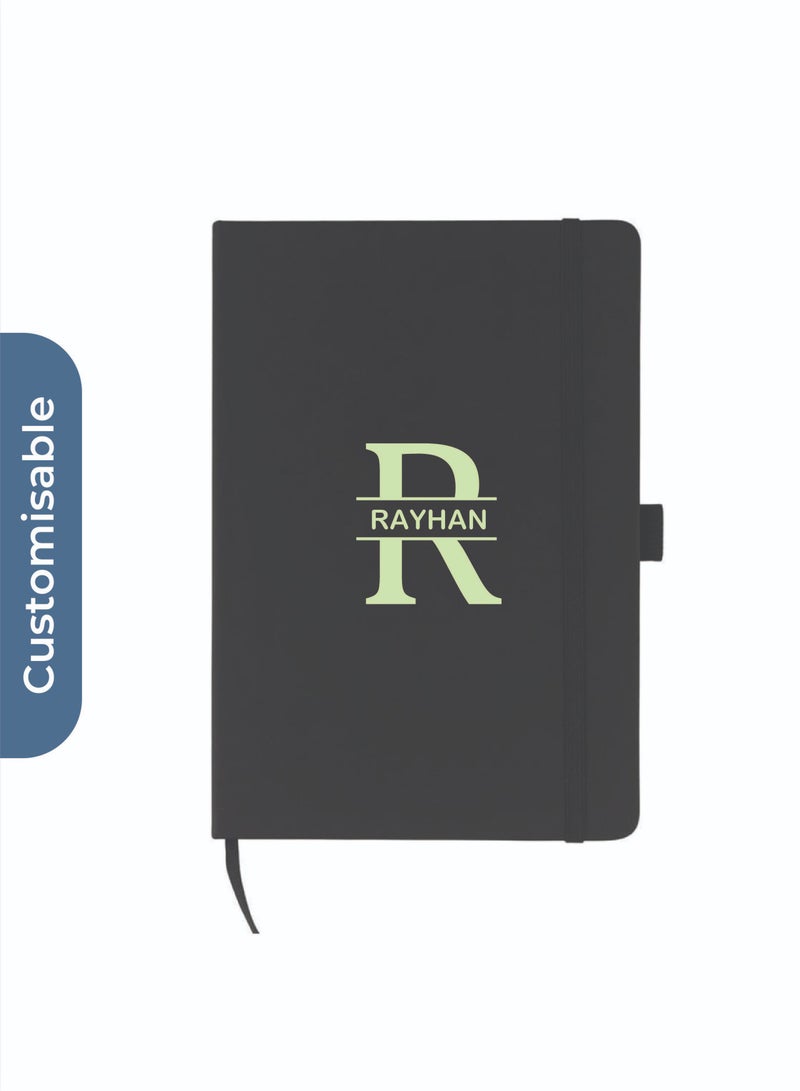 giftology Personalised JURSI - Giftology A5 PU Notebook with Pen Loop - Black - Image 3