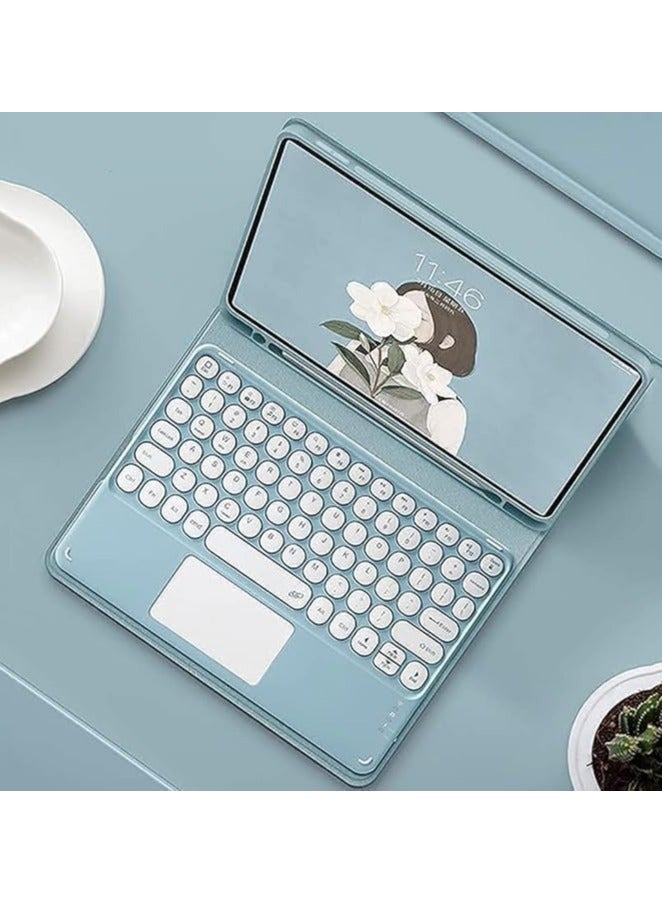 General Keyboard case for Samsung Galaxy Tab S10 Ultra 14.6-inch 2024 (Model: SM-X920; SM-X926B), with trackpad and pen slot, cute round keys detachable keyboard  - Image 4