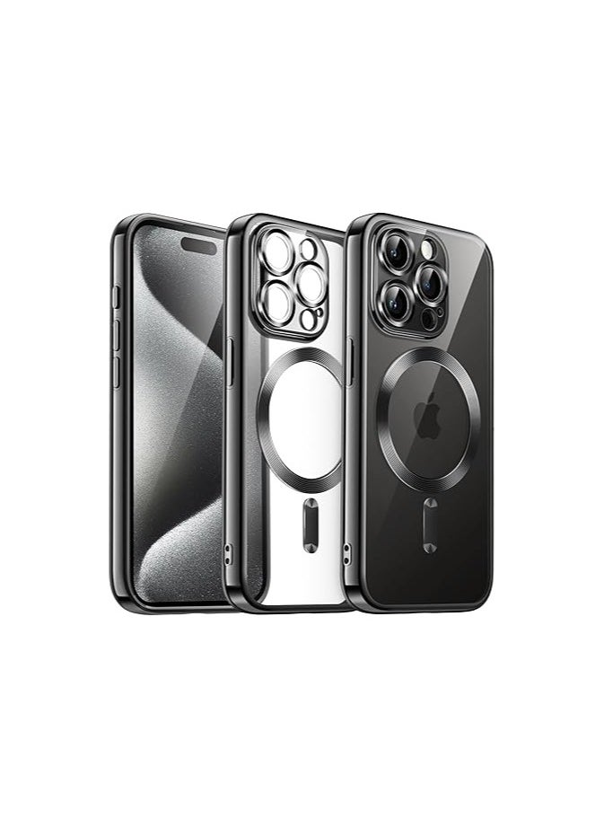 Generic - Galvanised Case for iPhone 15 Pro Max 6.7 Inch, Camera Protection Full, Compatible with MagSafe Wireless Charging, Shockproof, Soft TPU Protective Case - Image 1