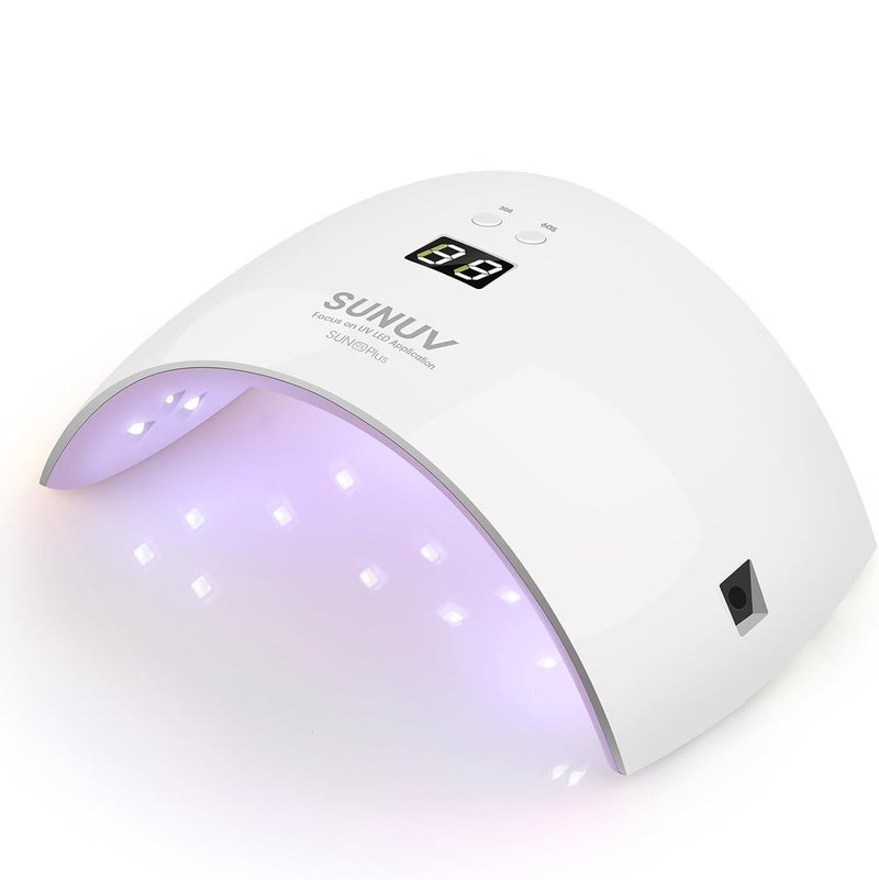 SUNUV UV Light for Nails Dryer for Gel Polish with Sensor 2 Timers and Display SUN9X Plus UV Nail Lamp Pink