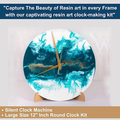 Evens More DIY Resin Art Clock Making Kit - Resin, 12" Round MDF Sheet, Pigments, Clock Machine, and More - Image 4