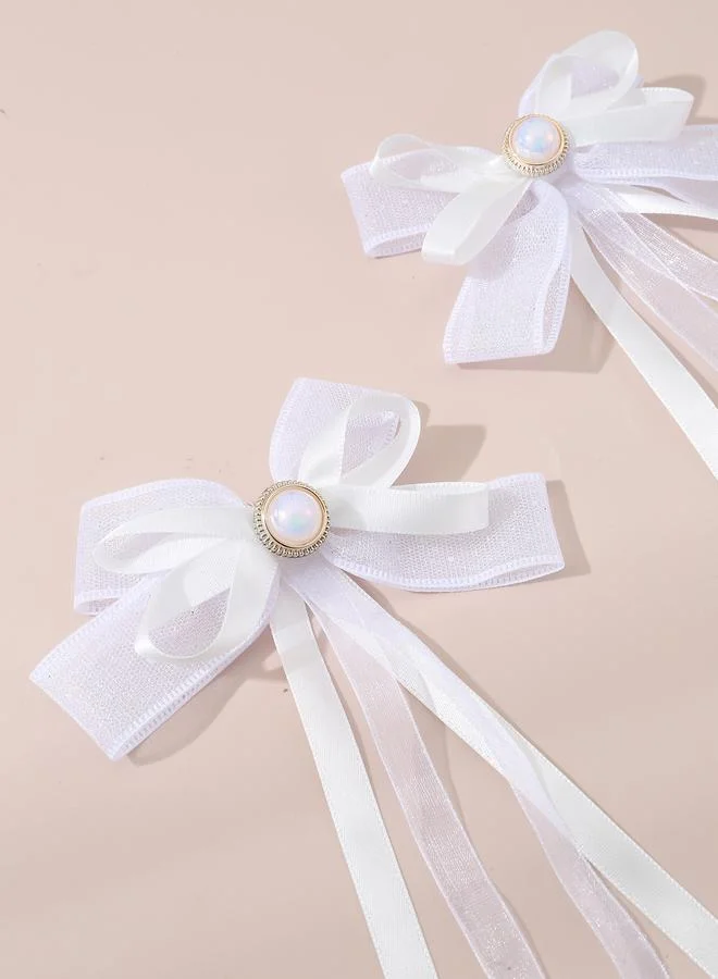 Take Two Set of 2 - Solid Bow Hair Clips