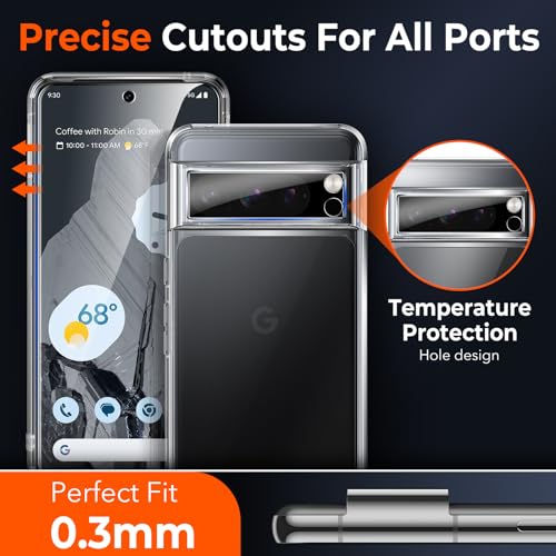 LK حزمة 2 لجهاز Google Pixel 8 Pro واقي الشاشة [نسخة جديدة] + حزمة 2 واقي عدسة الكاميرا، تناسب فتحات العدسة والمنافذ، تدعم فتح بصمة الإصبع، خالية من الفقاعات، مع أداة تركيب سهلة - Image 3