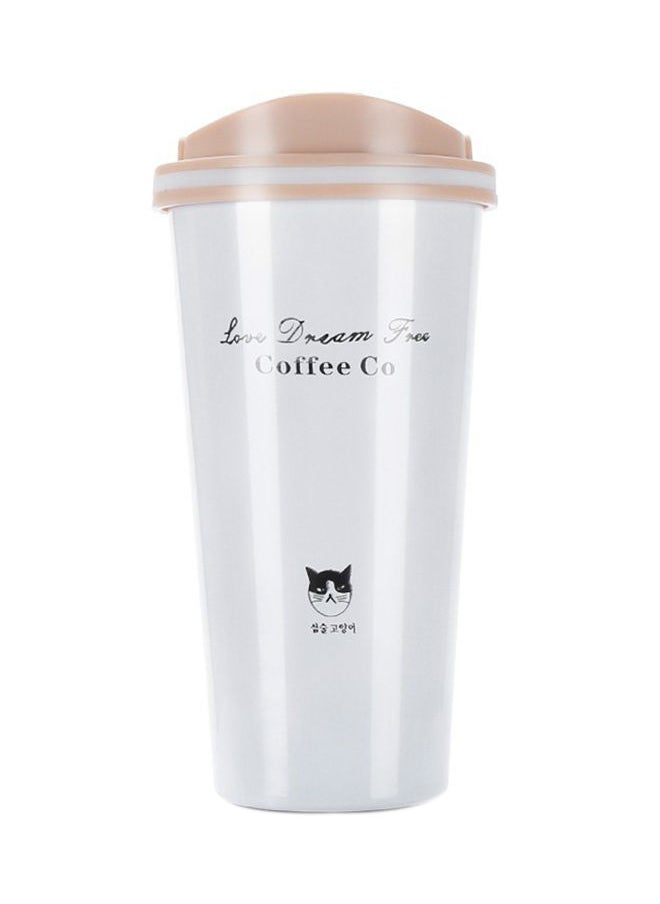 NIBEMINENT - Jipush Stainless Steel Double Wall Thermal Cup White 500ml - Image 1