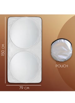 AMROAH Car Windshield Sun Shade, Foldable Reflector Sunshade Offers Ultimate Protection for Car Interior, Cool Reflective Sun Blocker, UV Rays and Heat Sun Visor Protector, Medium (79*150cm)  - Image 2