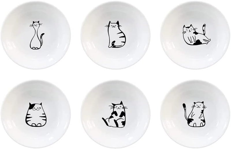 Mozacona Ceramic Cat Appetizer Plates Sauce Dishes Dessert Dishes Seasoning Dishes Set of 6 - Image 1