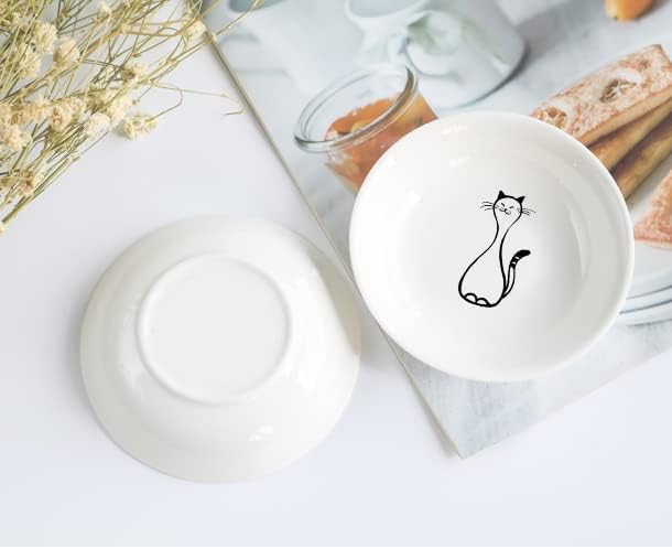 Mozacona Ceramic Cat Appetizer Plates Sauce Dishes Dessert Dishes Seasoning Dishes Set of 6 - Image 3