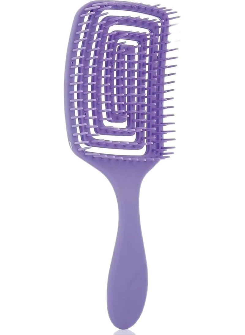إسكدنيا فرشاة شعر تهوية منحنية، فرشاة تدليك من النايلون مضاد للاستاتيكية، مجفف نفخ فرشاة تصفيف الشعر أدوات التصفيف (بنفسجي) - Image 1