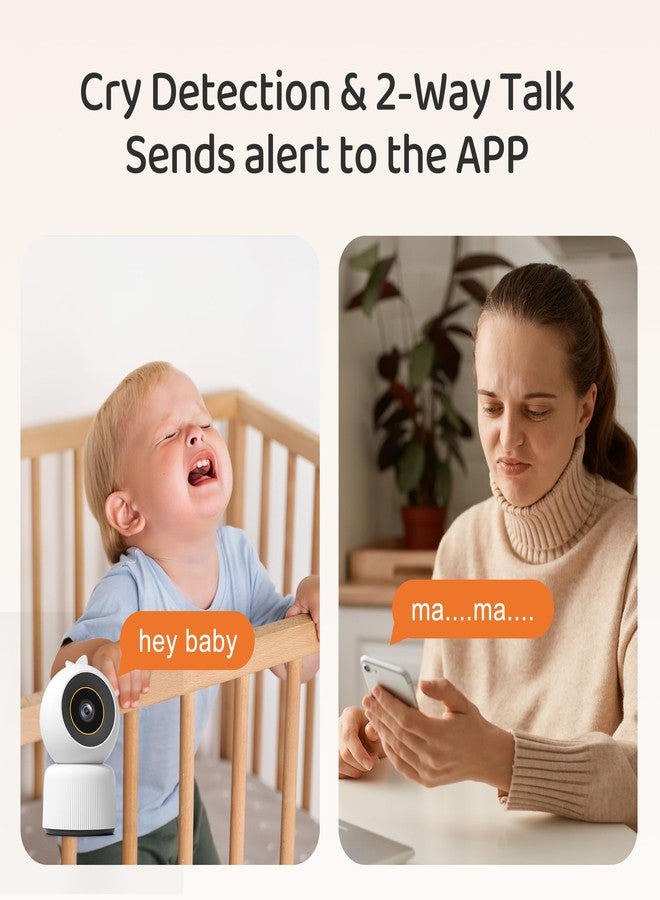 Cheego Orange 1296p HD Smart Baby Monitor with Camera and Audio, 2-Way Talk, Lullabies, Night Vision, Humidity & Temp, Multicolor Night Lamp, Includes SD Card, Free A.I. App, Secure Wi-Fi Video Camera - Image 5