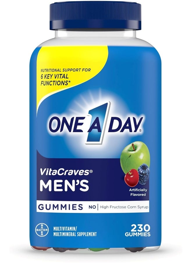 ONE A DAY - Men’S Multivitamin Gummies, Multivitamin For Men With Vitamin A, C, D, E, Calcium & More To Support Healthy Muscle Function, Gummies, 230 Count - Image 1