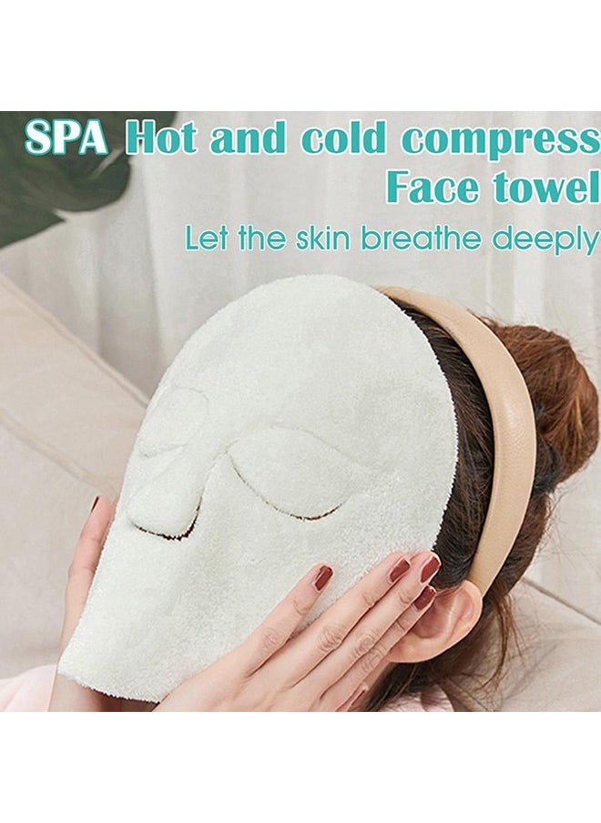 Wownect (Pack of 2) Reusable Face Towel Masks Cold Hot Anti-Aging Facial Steamer Towel Mask Moisturizing Rejuvenation Beauty Skin Care Spa Towels  - Image 3