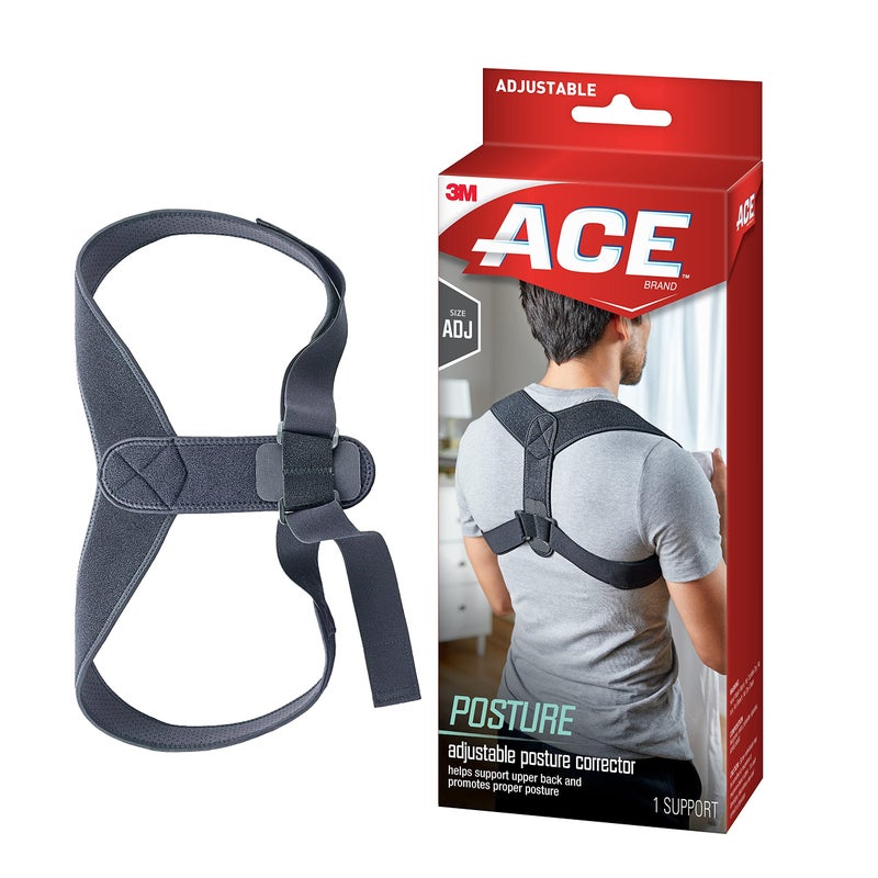 ACE Brand Posture Corrector Posture Correction Adjustable HookandLoop Shoulder Straps Provide Secure Fit Posture Support Fits Discreetly Under Clothing One Size Fits Most