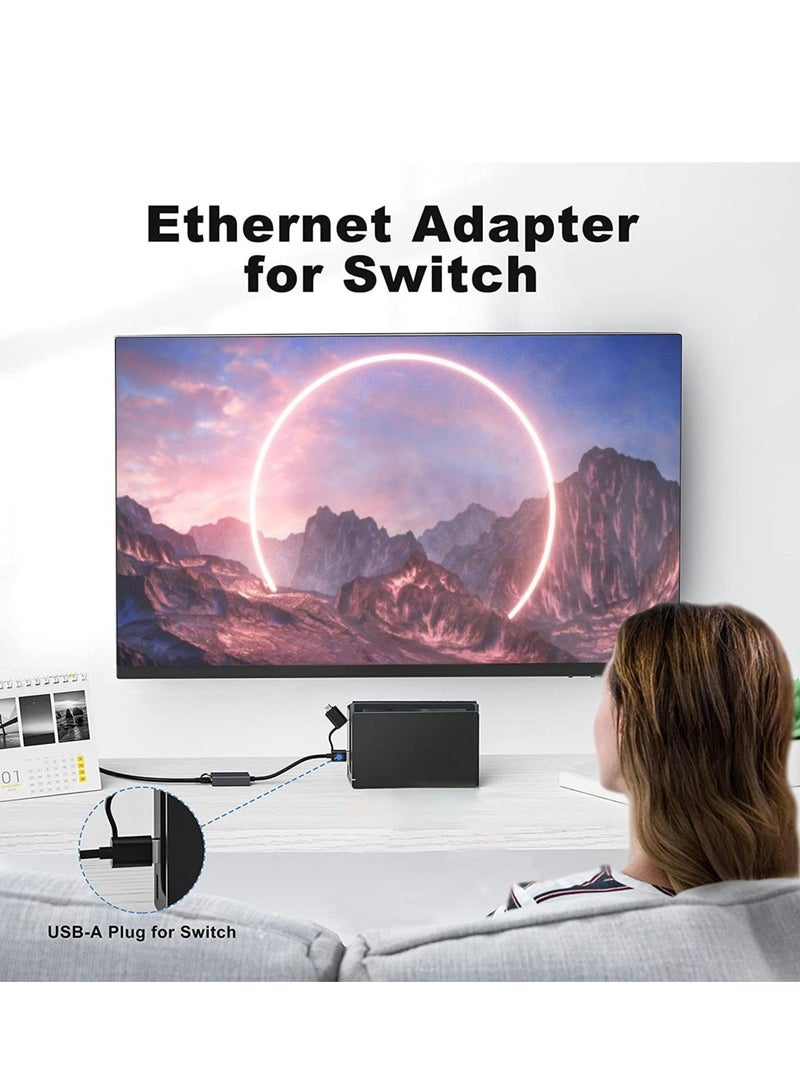 USB C Ethernet Adapter, Fast USB to Ethernet, Type-C to RJ45 Adapter Work for MacWindows, Network Adapter USB Ethernet Adapter for Laptop Tablets and Computers