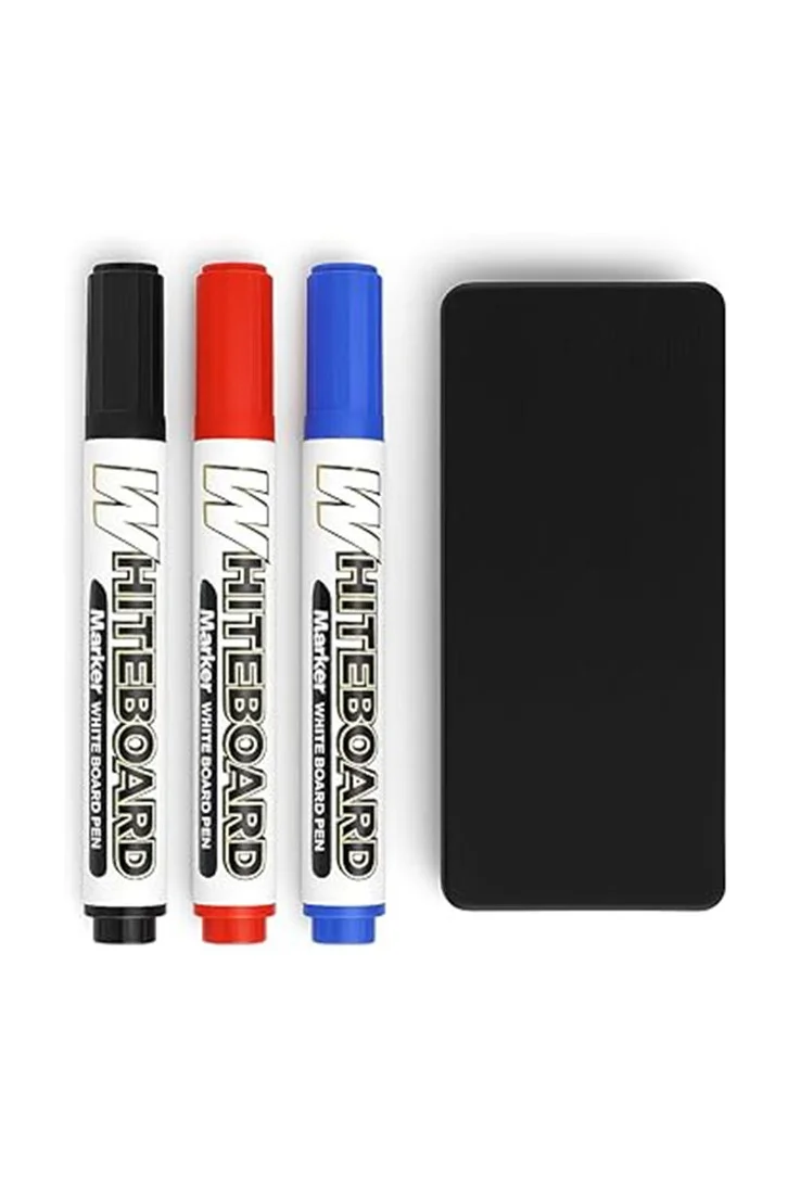 شير ذا لوف  Share The Love Whiteboard Marker Set – 3pcs Colored Dry Erase Markers with Eraser for White Boards, School Classrooms, Offices & Presentations