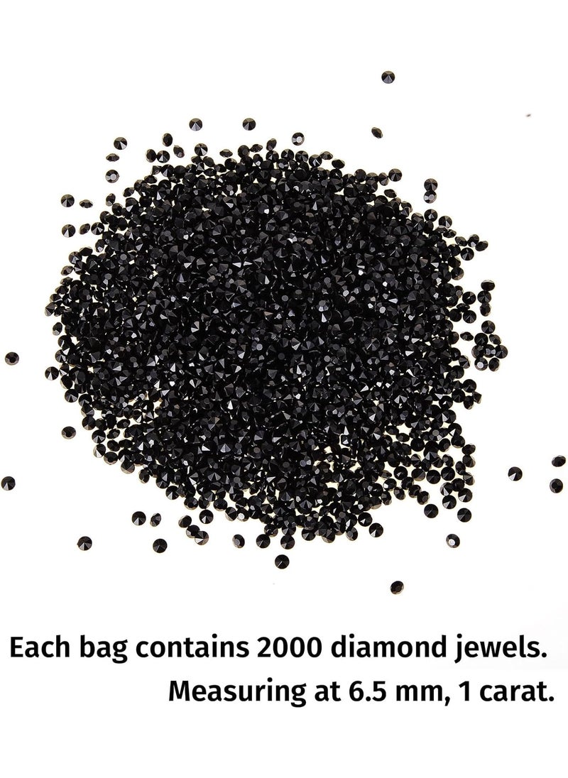 PowerTRC 2000Piece Pack Black Acrylic Diamond Scatter Confetti  65mm Crystal Rhinestones for Home Weddings Bridal Showers Party and Vase Filler Decorations  - Image 3