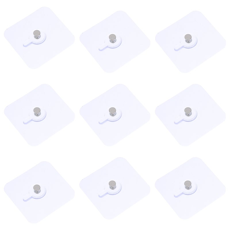 12pcs Picture Hangers: Clear Adhesive Hooks - No Drill Transparent Wall Hooks - Heavy Duty Self-Adhesive Hangers For Bathroom Kitchen - Image 3