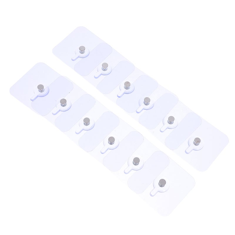 12pcs Picture Hangers: Clear Adhesive Hooks - No Drill Transparent Wall Hooks - Heavy Duty Self-Adhesive Hangers For Bathroom Kitchen - Image 4