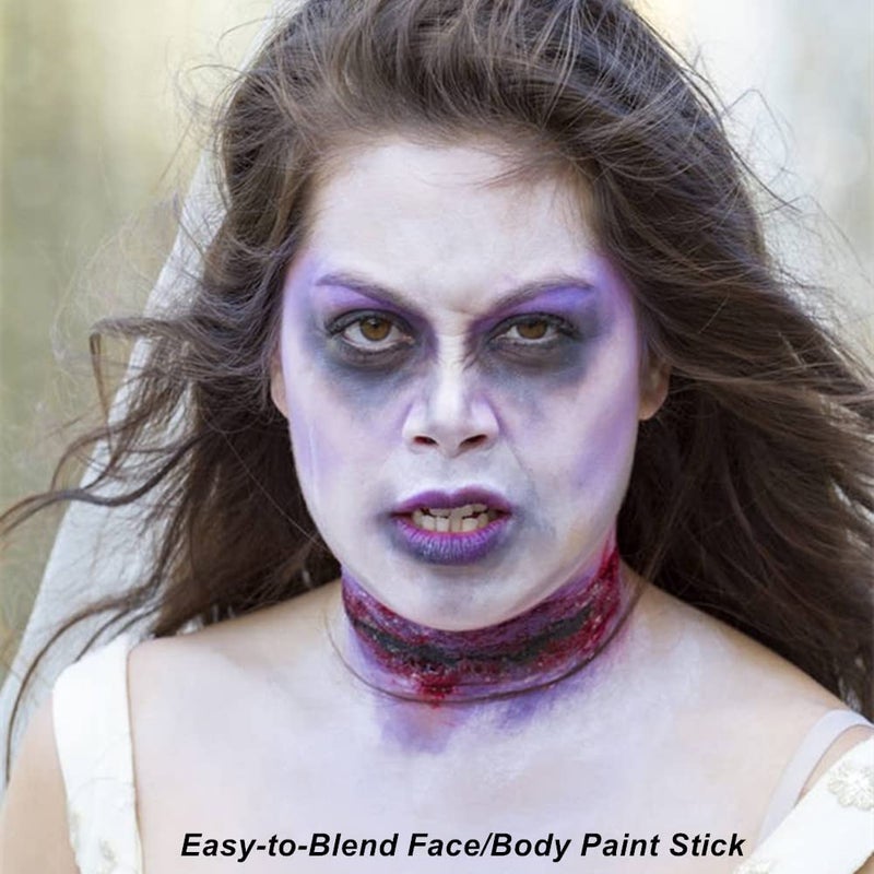 Mysense Light Purple Face Body Paint Stick, Purple Eye Black Stick Baseball Softball Football, High Pigment Body Painting Cream Blendable Stick for Halloween SFX Ursula Costume Cosplay Party Makeup - Image 5