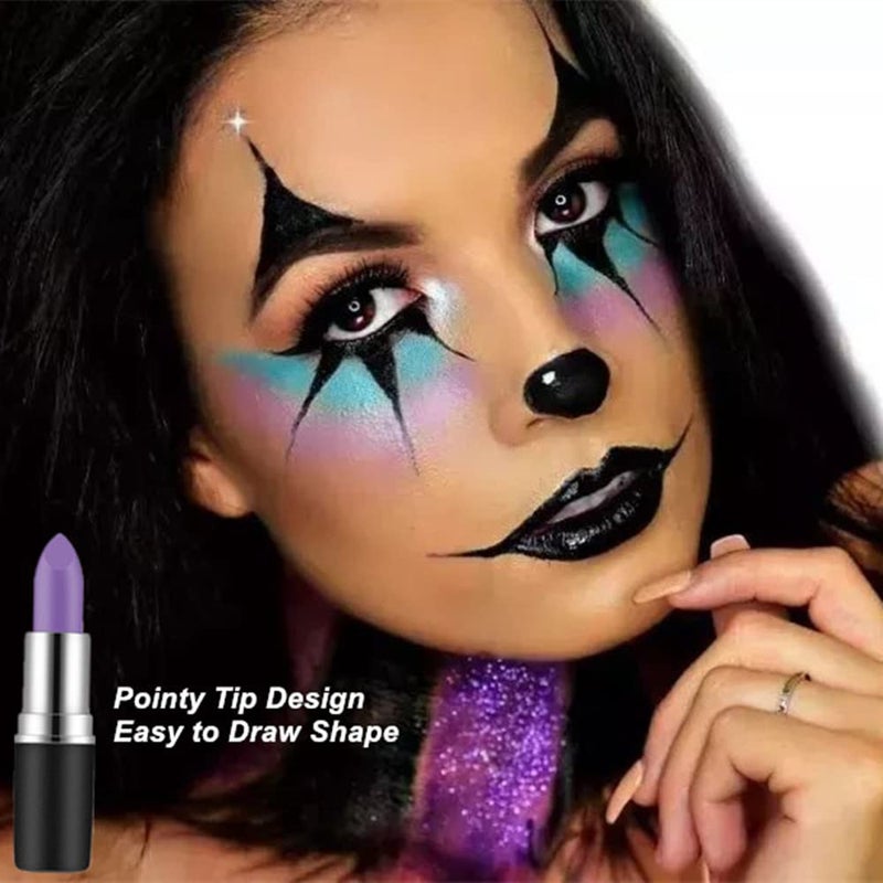 Mysense Light Purple Face Body Paint Stick, Purple Eye Black Stick Baseball Softball Football, High Pigment Body Painting Cream Blendable Stick for Halloween SFX Ursula Costume Cosplay Party Makeup - Image 4