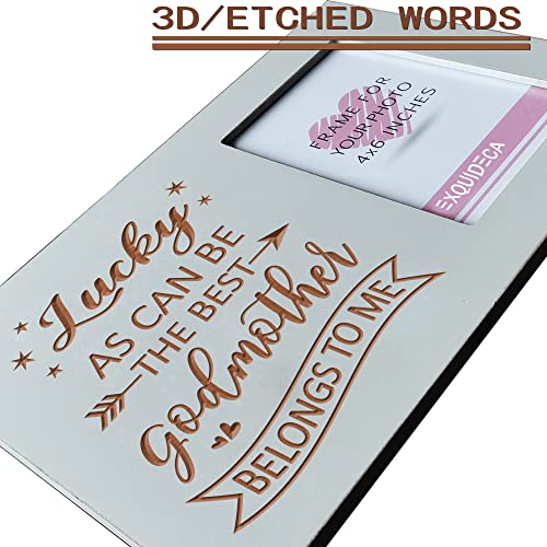 EXQUIDECA Godmother Gifts from Godchild - Baptism Mothers Day Godparent Picture Frame 4x6 Inches Vertical Photo - Lucky as Can Be the Best Godmother Belongs to Me - Image 5
