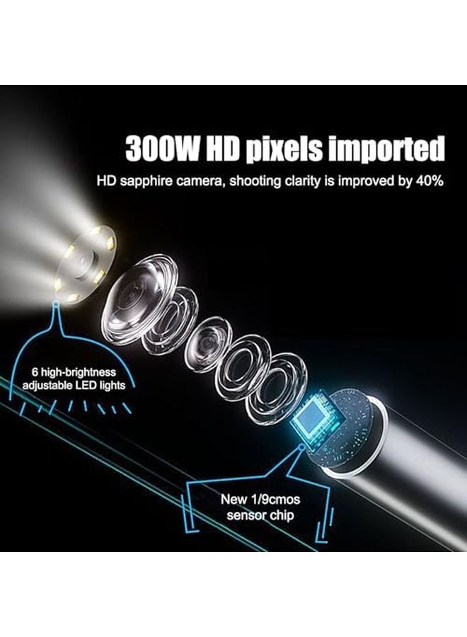 6mm Borescope Camera Flexible Inspection Scope High Resolution Snake Camera LED Light - Image 4
