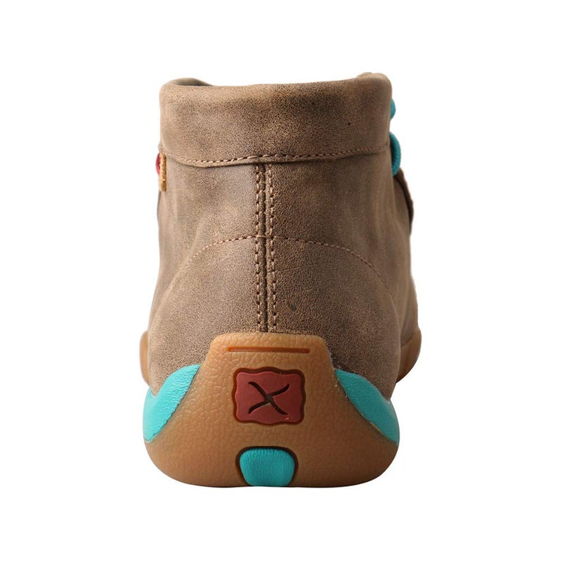 Twisted X Women's Chukka Driving Moc, Moc Toe, Bomber & Turquoise Embroidered Vamp, 8.5 M - Image 4