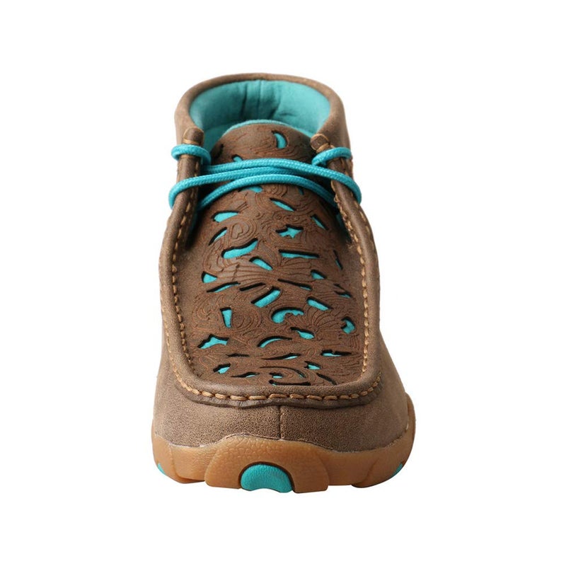 Twisted X Women's Chukka Driving Moc, Moc Toe, Bomber & Turquoise Embroidered Vamp, 8.5 M - Image 2
