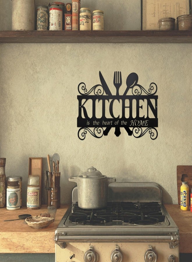 BiaGift Metal Kitchen Wall Decor,Kitchen Signs Decoraions For Wall,Rustic Kitchen Decor Sign,Country Farmhouse Decoration for Kitchen or Dining Room,13.8x8.8 Inches (Black),BiaGift1126-2 - Image 5
