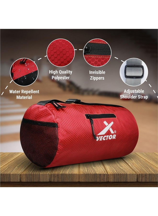Vector X Attacker Polyester Gym Bag|Shoulder Bag|Sports Bag|Sports & Travel Bag|Duffle Bags for Men & Women|Exercise and Fitness|Red| Capacity - 20 Liter - Image 3