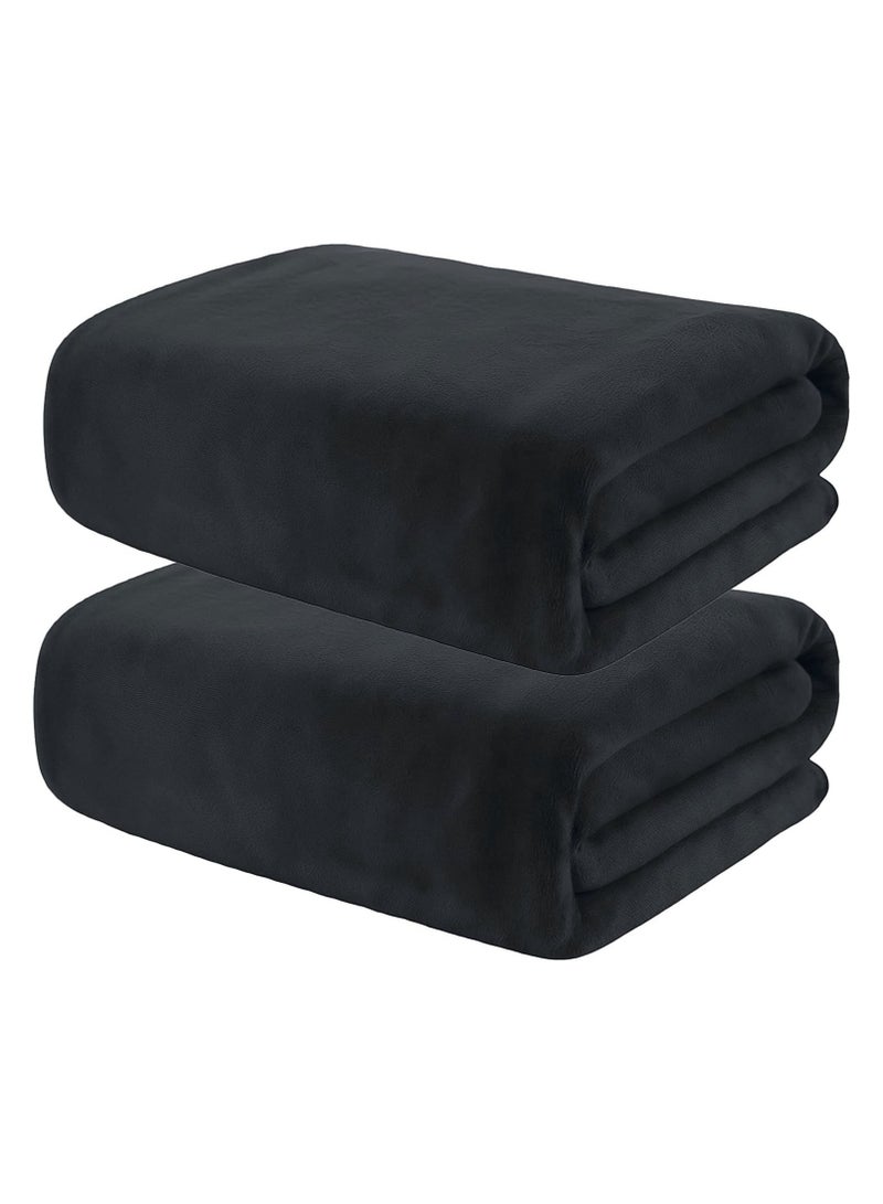 Fabienne 2-Pc Over-Sized Beach Towel 100x200cm Microfiber Extra Large Bath Sheet Pool Towel Yoga Towel Spa Towel Soft, High Absorption and Quick-Drying Black - Image 1