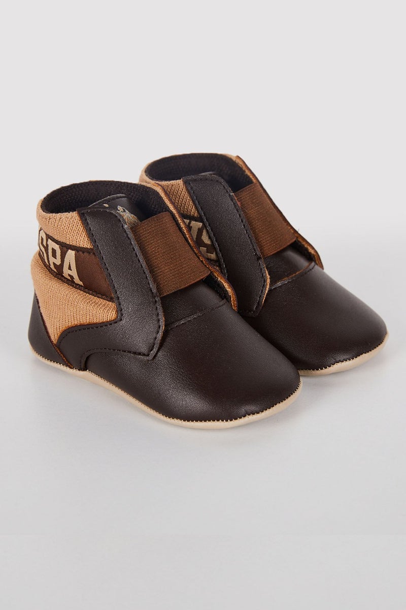 U.S. Polo Assn. Licensed Brown Baby Slippers - Image 2