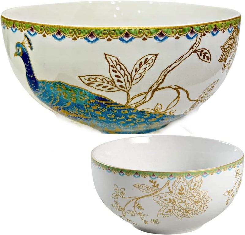 222 Fifth Replacement 55  Diameter Salad Cereal Bowl PEACOCK GARDEN quantity 1 New Bowl - Image 1