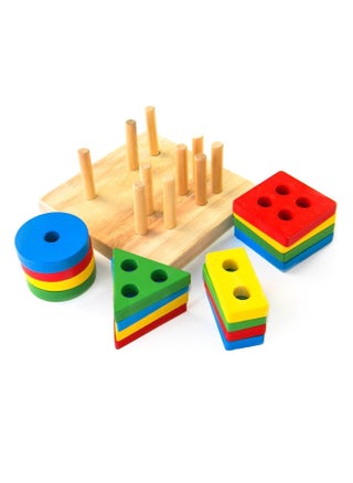 Wooden Geometric Puzzle Blocks Montessori Sorting and Classification Toys Multicolor - pzsku/ZC9E959FB20CF625473D0Z/45/_/1733932888/99e49a18-2af1-4115-9a9d-4e83171ecb8e