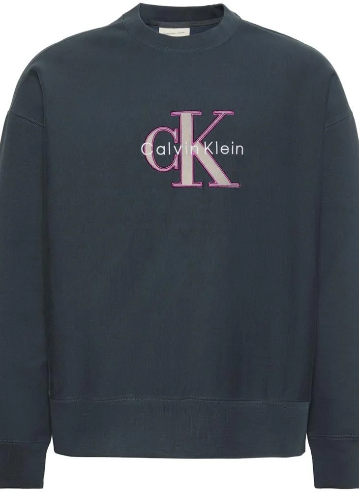 Calvin Klein Jeans  Monologo Crew Neck Sweatshirt for Men | Best Price UAE