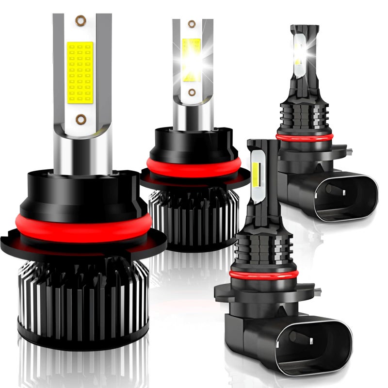 KAUNBAST Compatible for 1997 1998 1999 2000 2001 2002 2003 Ford F150 F250 F350 F450 Light Bulbs 9007 HB5 High Low Beam 90069145 Fog Lights 6500K Light Combo Kit Plug n Play 4Pack - Image 2