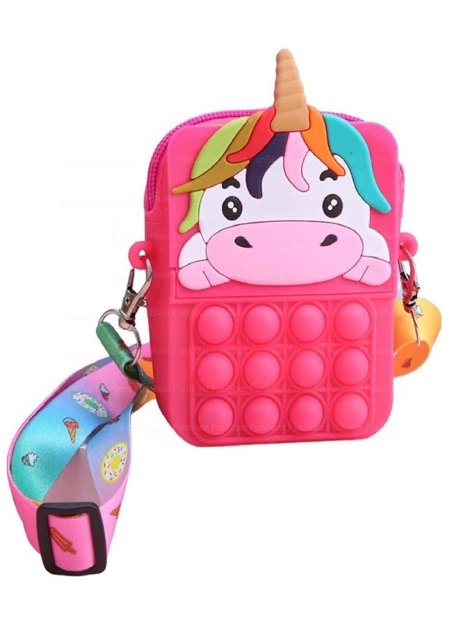 FunBlast Unicorn Pop it Sling Bag - Crossbody Bag for Kids, Pop it Purse for Girls, Sling Bag for Women - Best Birthday Return Gift (Pink) - Image 1