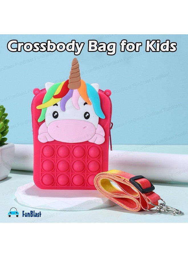 FunBlast Unicorn Pop it Sling Bag - Crossbody Bag for Kids, Pop it Purse for Girls, Sling Bag for Women - Best Birthday Return Gift (Pink) - Image 3
